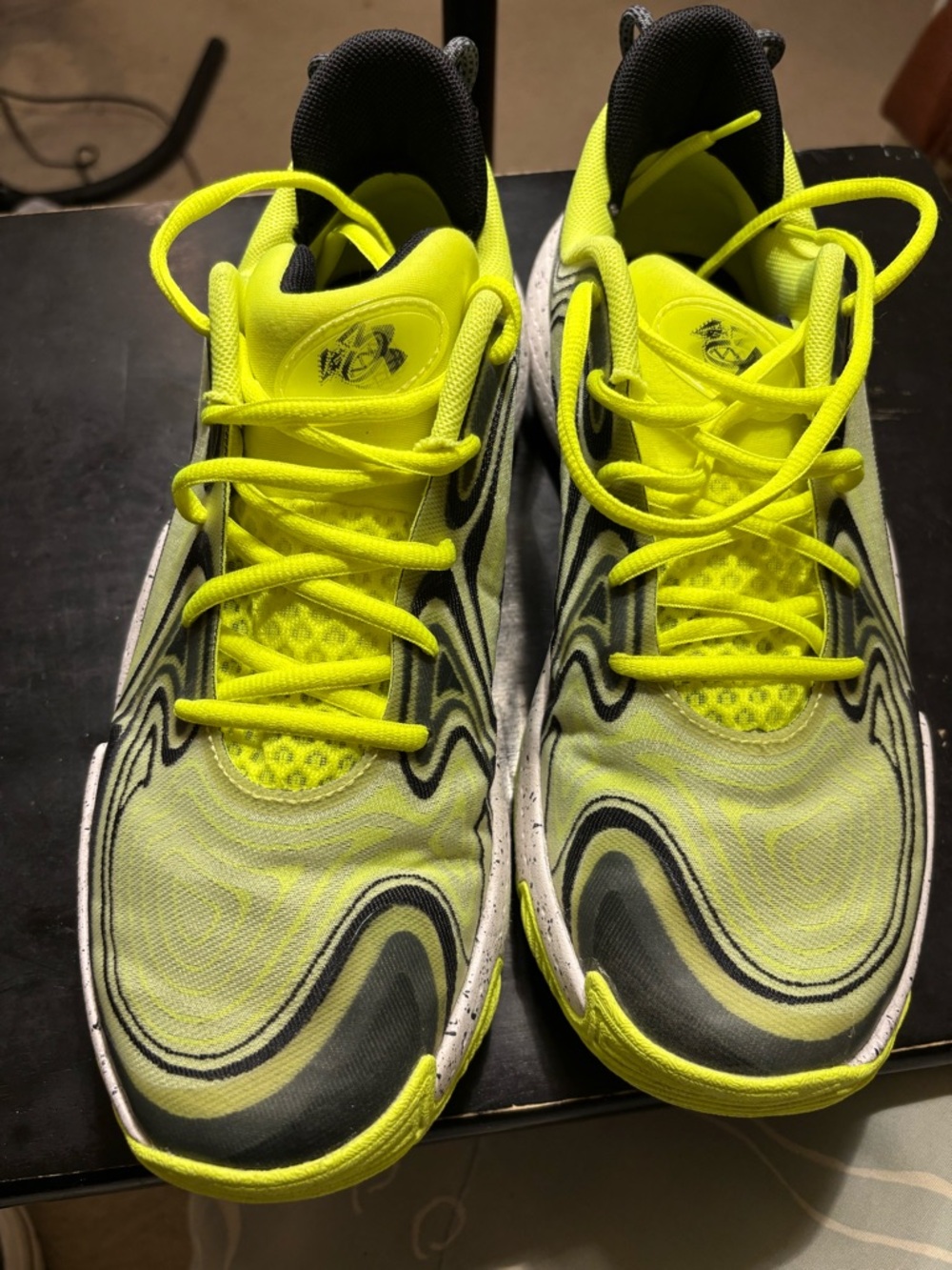 Under Armour Neon Yellow and Black Athletic Running Shoes